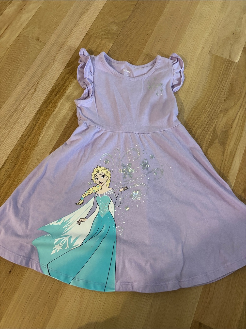 Disney Lavender and Teal Elsa Graphic Swing Dress 5T